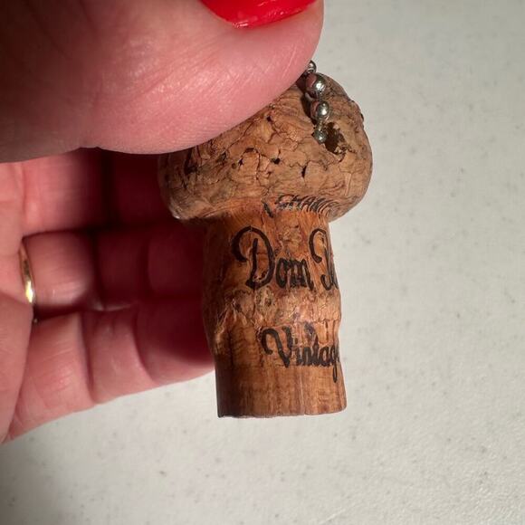 Dom Perignon Cork Necklace. Fun conversation piece. 24”L chain. - Picture 2 of 5
